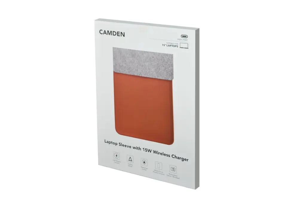 CAMDEN - Giftology 14_ Felt Laptop Sleeve With 15W Magnetic Charger - Tan.webp