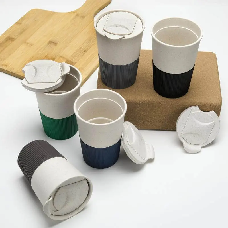 MALTA - Wheat Straw Cup with Silicone Sleeve - Green (1).webp