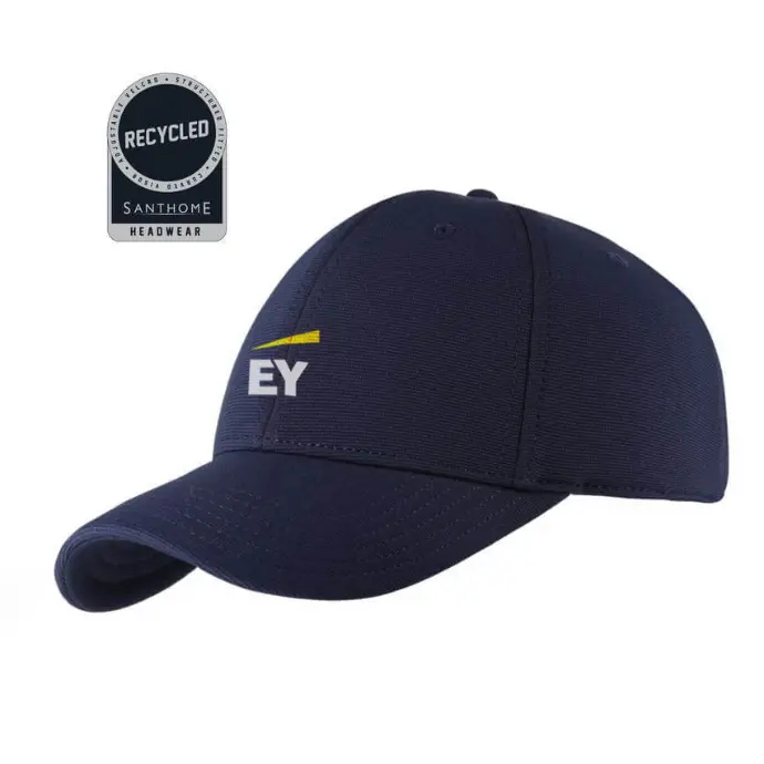 EY - Santhome® Recycled 6 Panel Adjustable Cap - Navy Blue