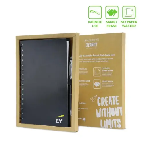 EY - Santhome® Eternity - The Reusable Notebook & Pen Set - Black