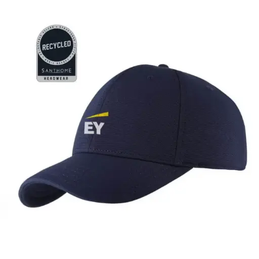 EY - Santhome® Recycled 6 Panel Adjustable Cap - Navy Blue